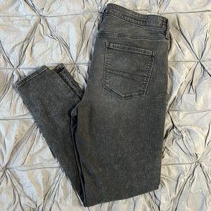 AE Black Acid Wash Jeggings